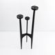 Large brutalist tripod chandelier in hammered wrought iron – Europe, circa 196
