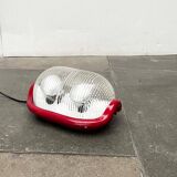 Red Walnut Floor Lamp Model by Achille Castiglioni for Flos, 1970s Mid-Century Modern Italy