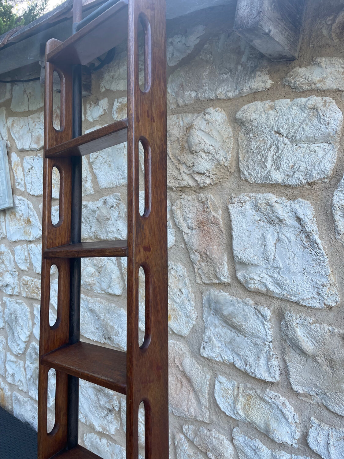 Wooden and iron boat ladder