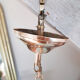 Vintage ceiling lamp suspension in glass, blue, 50s