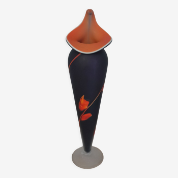 Vase pate de verre soliflore style art deco vintage