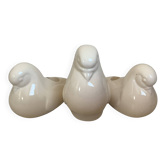 Trio de bougeoirs colombes oiseaux