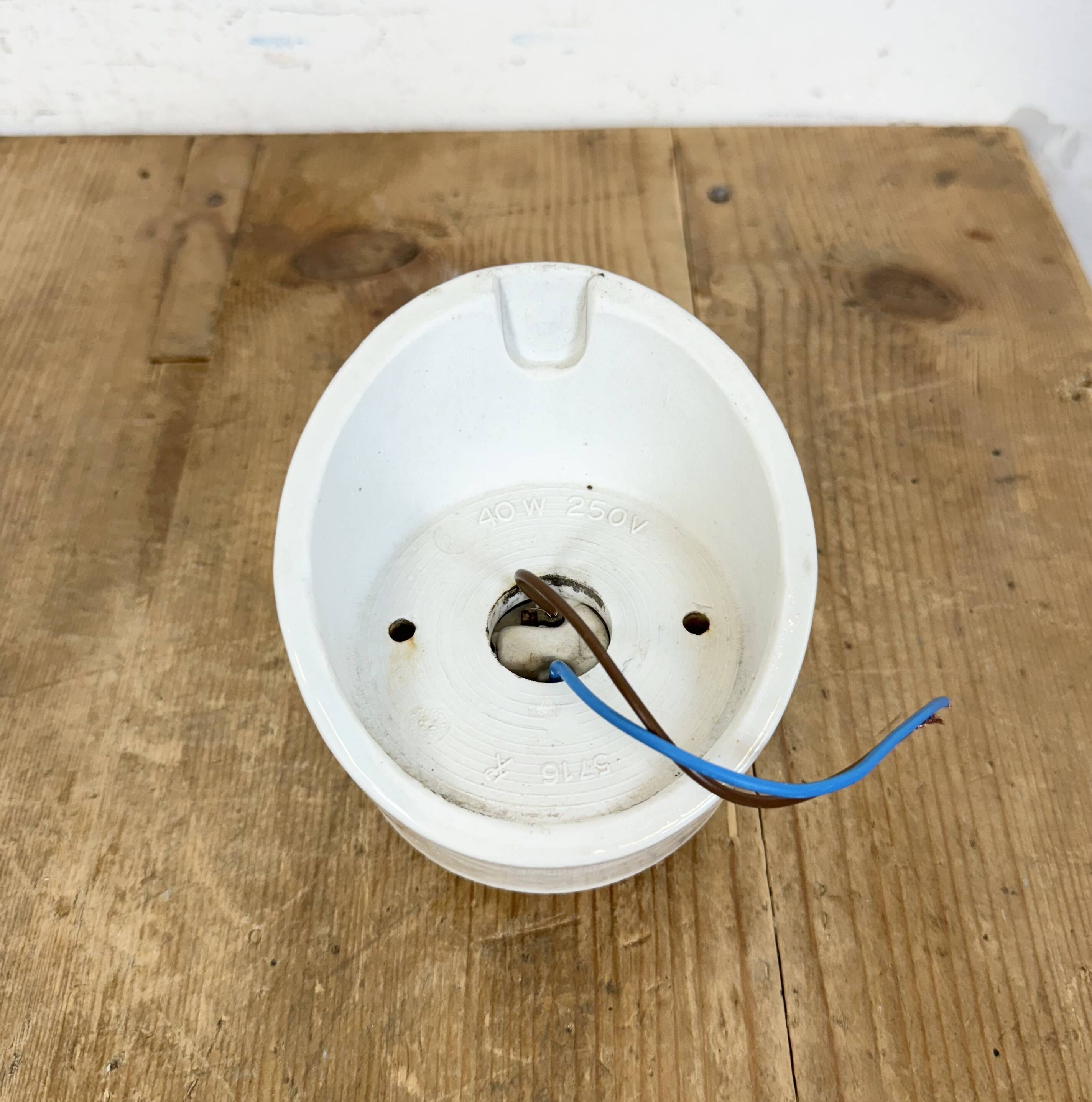 Vintage White Porcelain Wall Light, 1970s