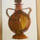 Signed watercolour and ink painting vase Wabi Sabi Fès