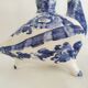 Pair of bird candlesticks in blue white, Skyros earthenware