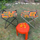 Paire de chaises de camping pliantes vintage - BHV Paris (Années 70)
