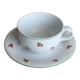 Vintage porcelain cup and saucer - Cherry pattern