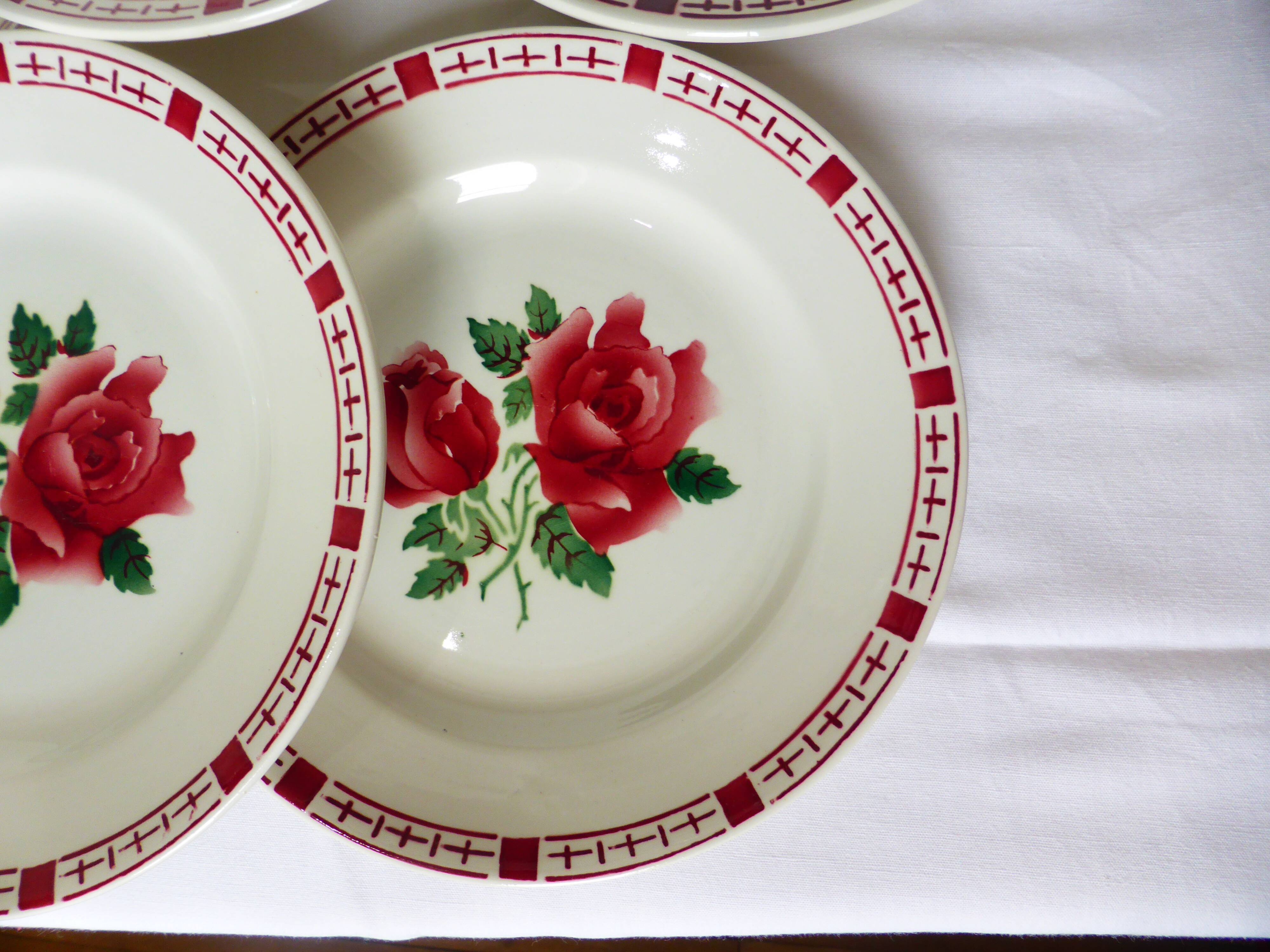 6 flat plates of Digoin Sarreguemines model Saverne