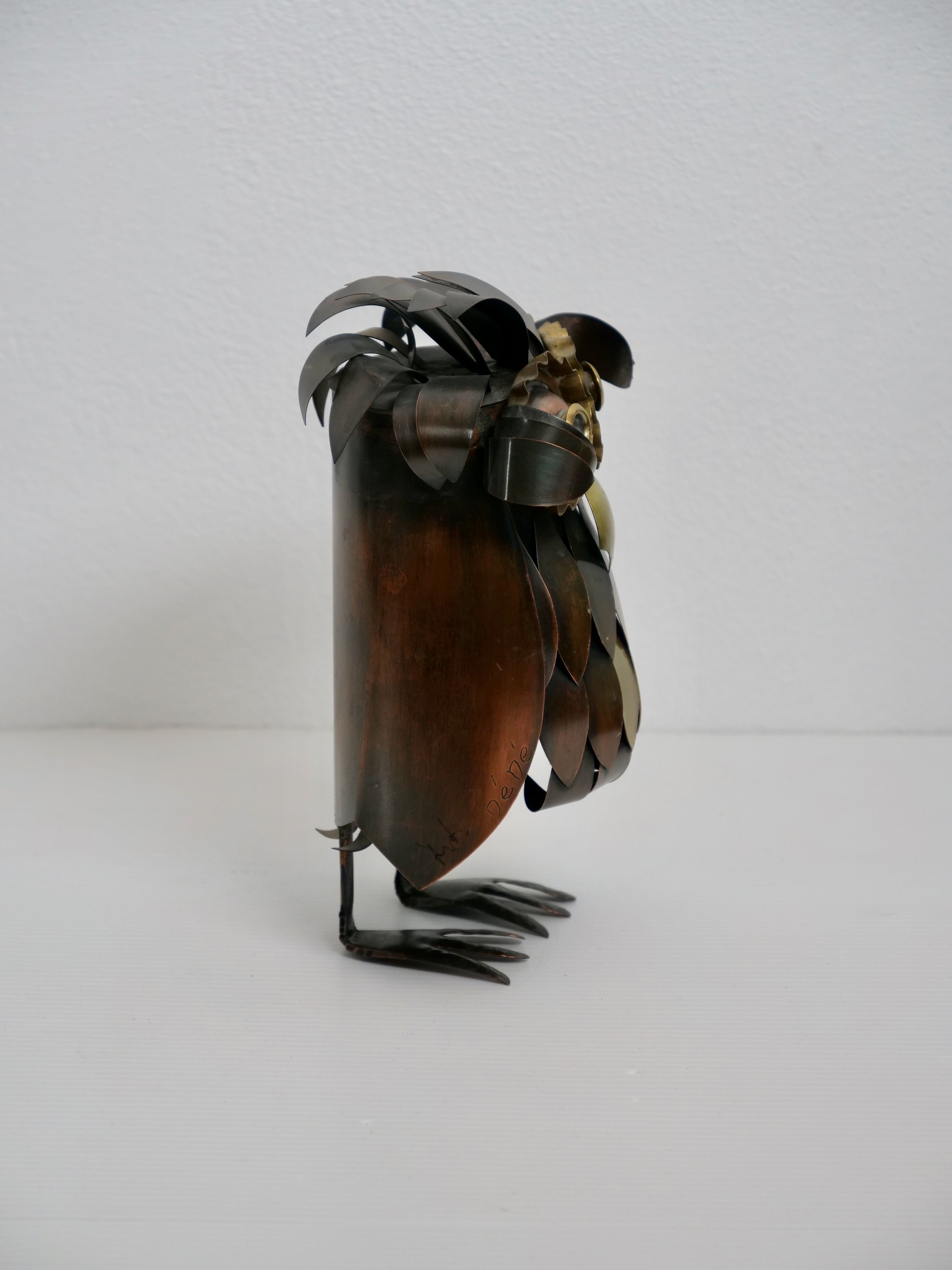 Decorative Metal Owl Curtis Gere style