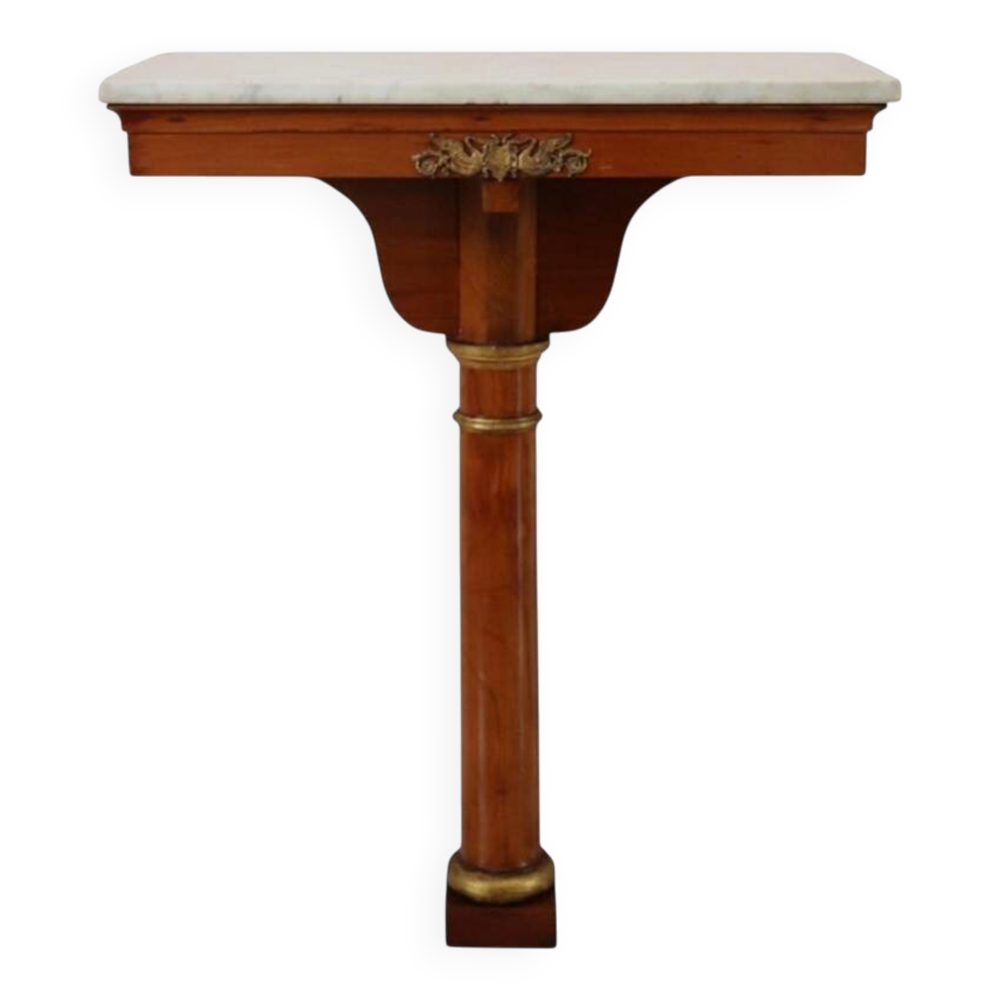 Console Table In Cherry Wood And Marble Top, Early 19th Century