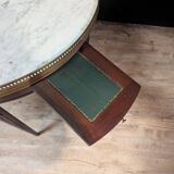Mahogany bouillotte table, marble top