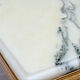 Vintage side table in gold metal and veined white marble.