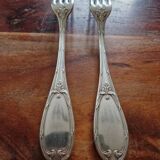 Orbrille - 2 table forks in the crossed ribbons model - in silver-plated metal