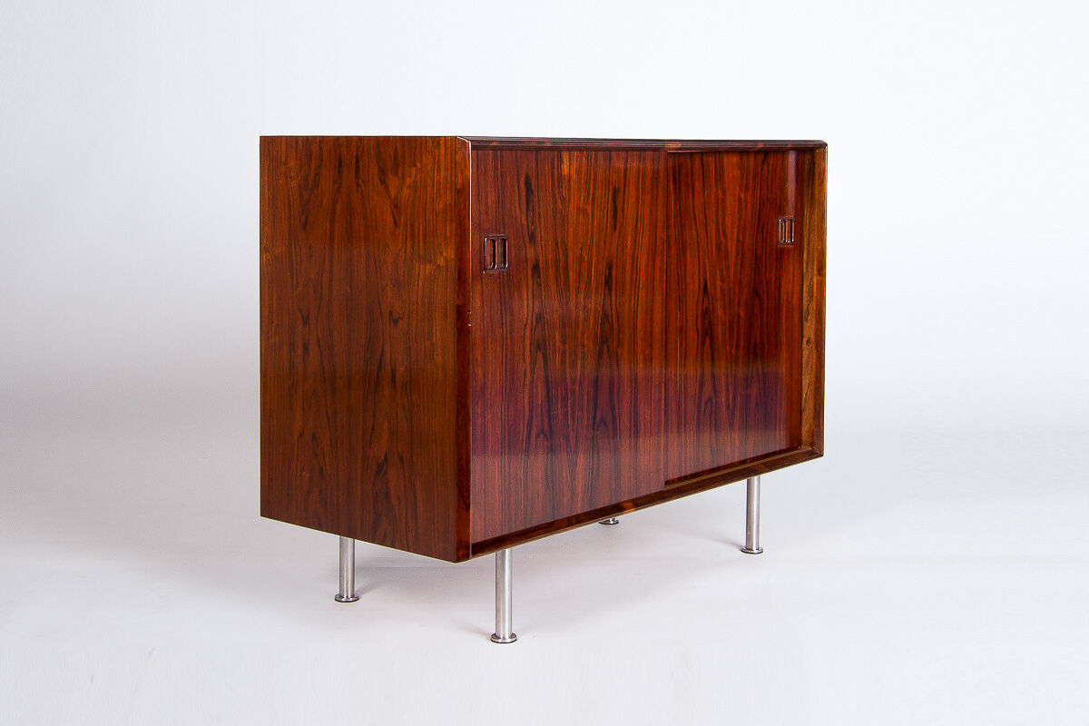 Mid century rosewood sideboard on aluminium legs, danish 1960’s