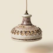 Brutalist hanging lamp in ceramic, Denmark, 1960s-1970s