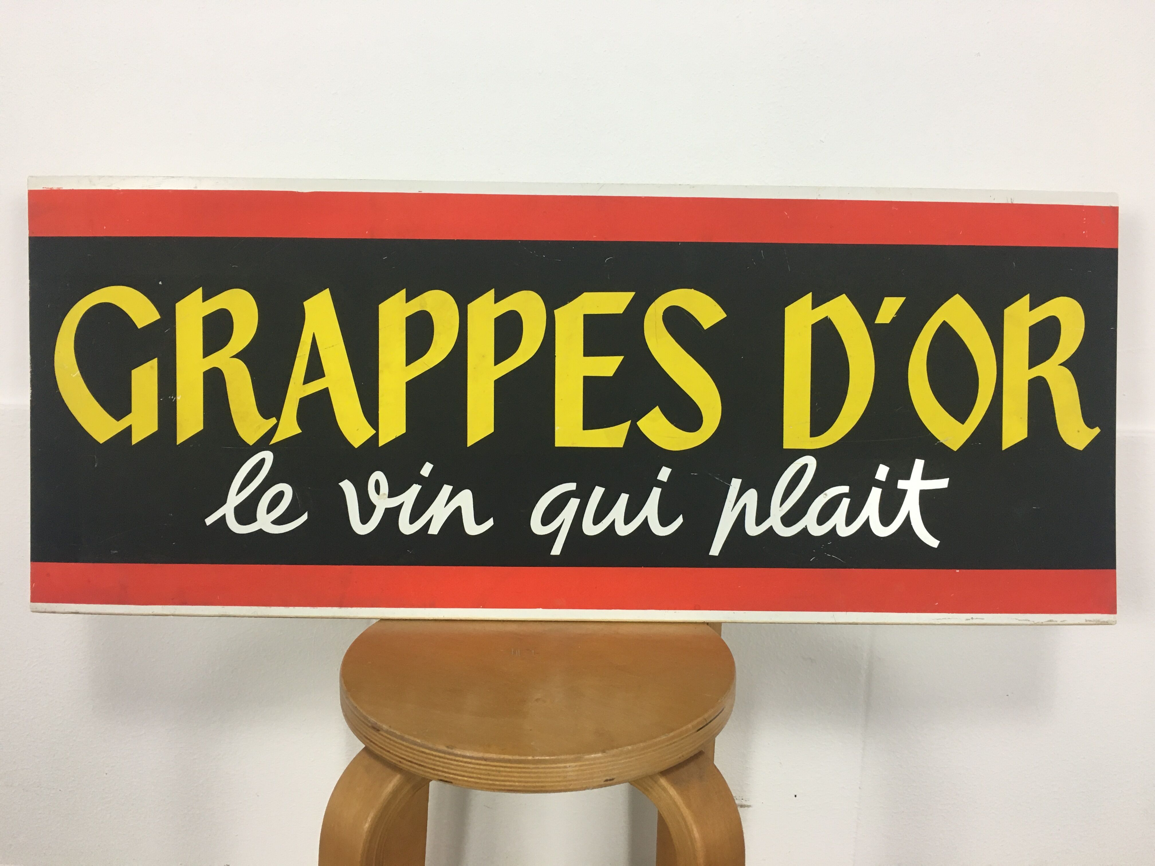 Billboard vintage wine deco bistro "grappes d'or"