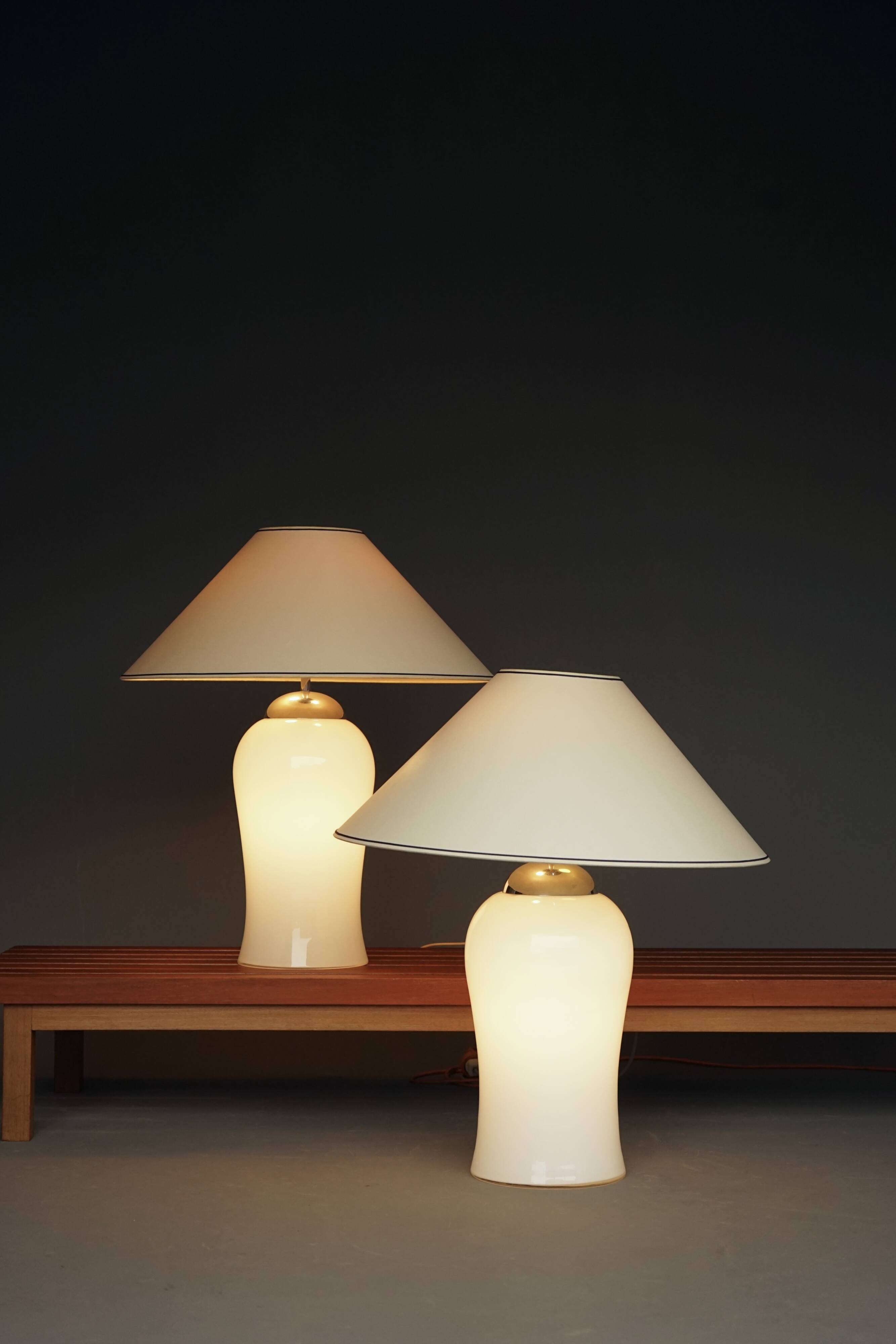 Murano Glass Table Lamps Model Tschung by Ingo Maurer for M Design, 1970s