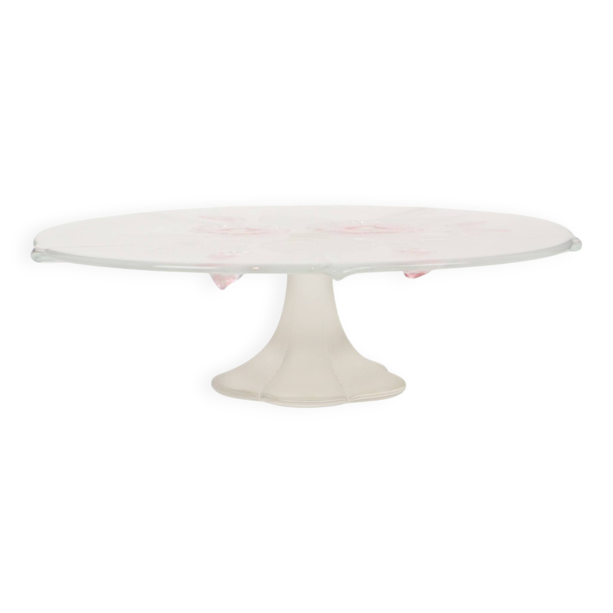 Vintage Glass Cake Stand Cake Plateau Flowers Mikasa Calypso