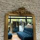 Miroir ancien 173/94,5cm Louis-Philippe à fronton et perlé trumeau
