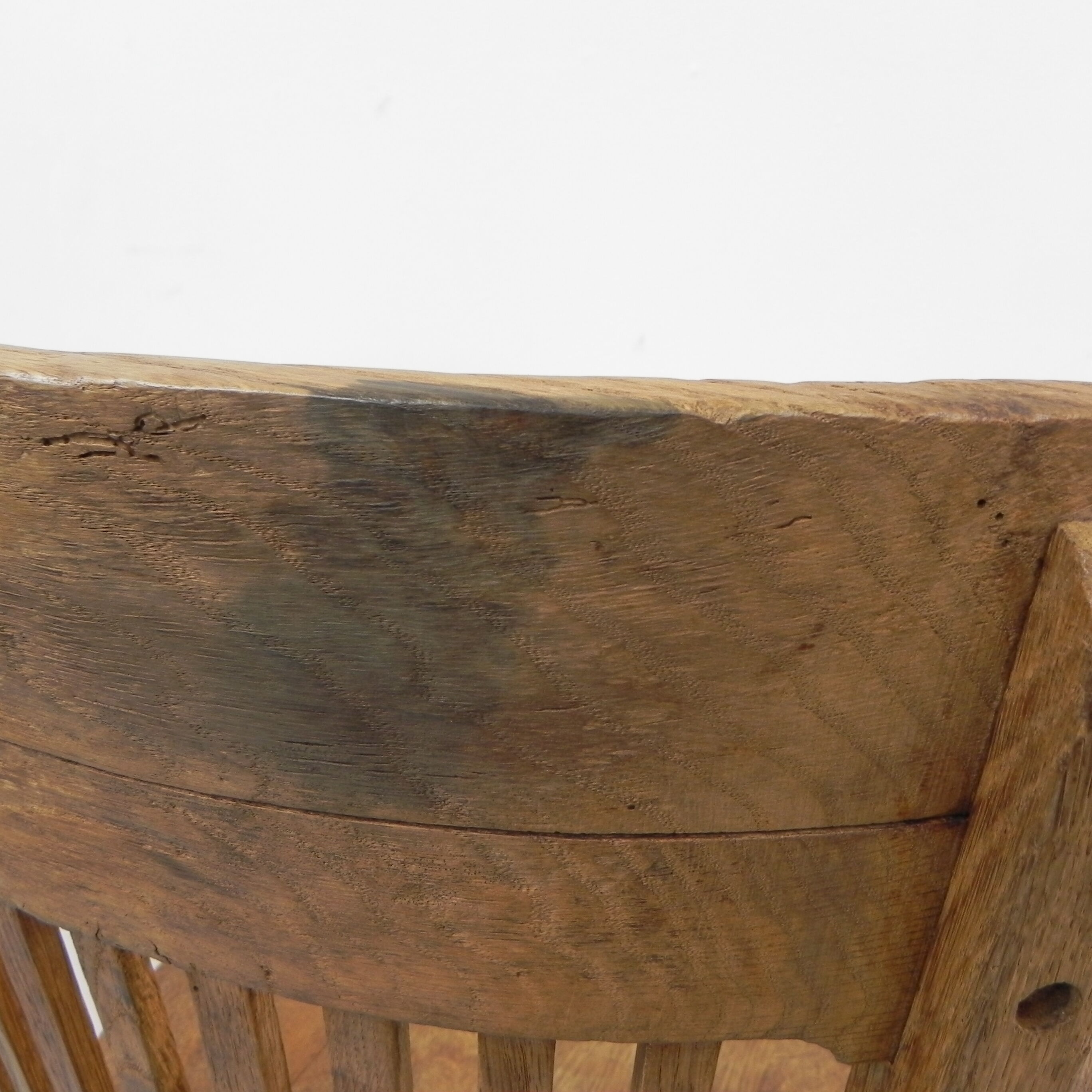 Oak office chair with spring mechanism and armrests