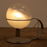 Italian Design table lamp made of chrome with glass, 1960