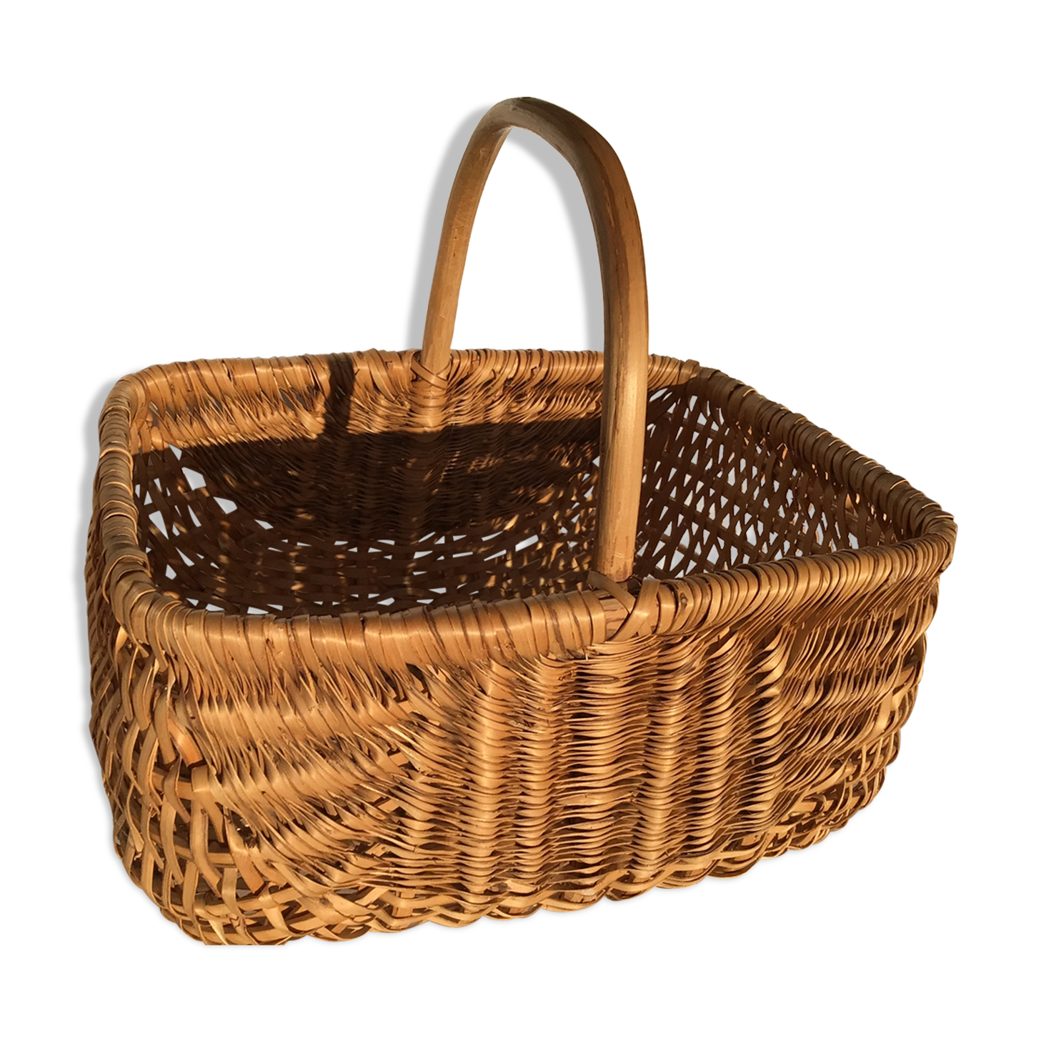 Rectangle braided hand basket