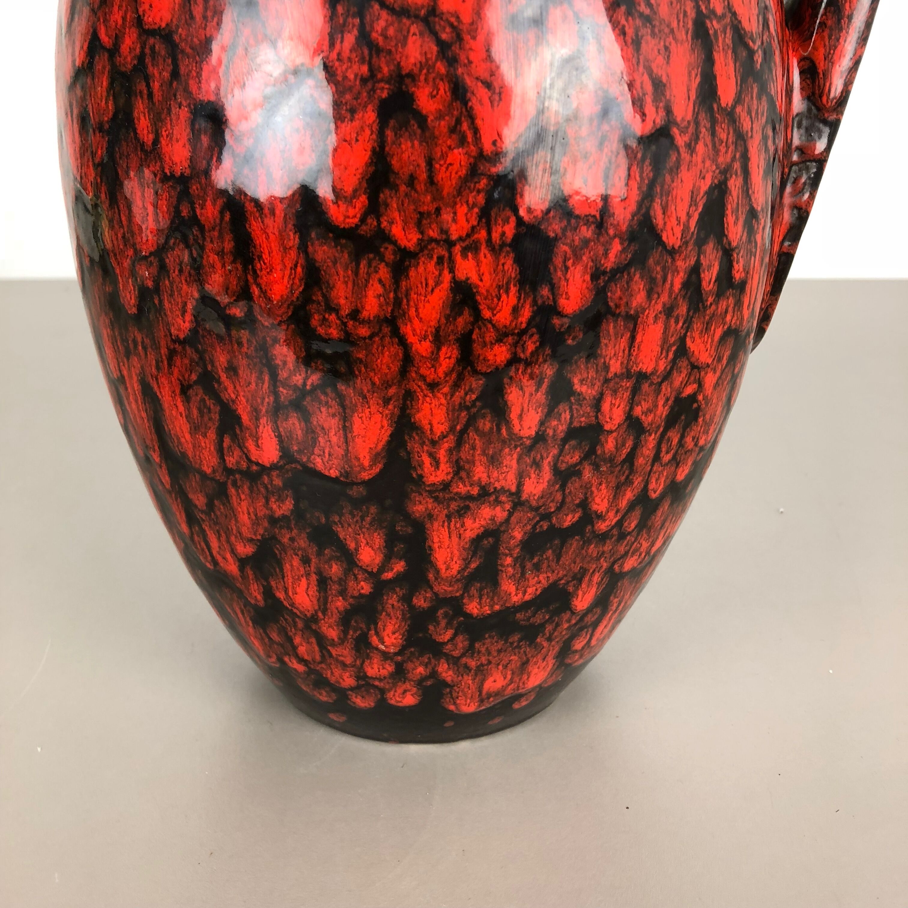 Large Pottery Super Fat Lava Multi-Color 270-38 Vase Made by Scheurich, 1970s