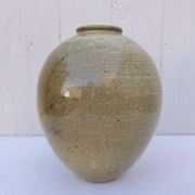 Vase ventru en grès émaillé, signé, vintage
