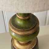 Vintage lamp in turned wood chic gold