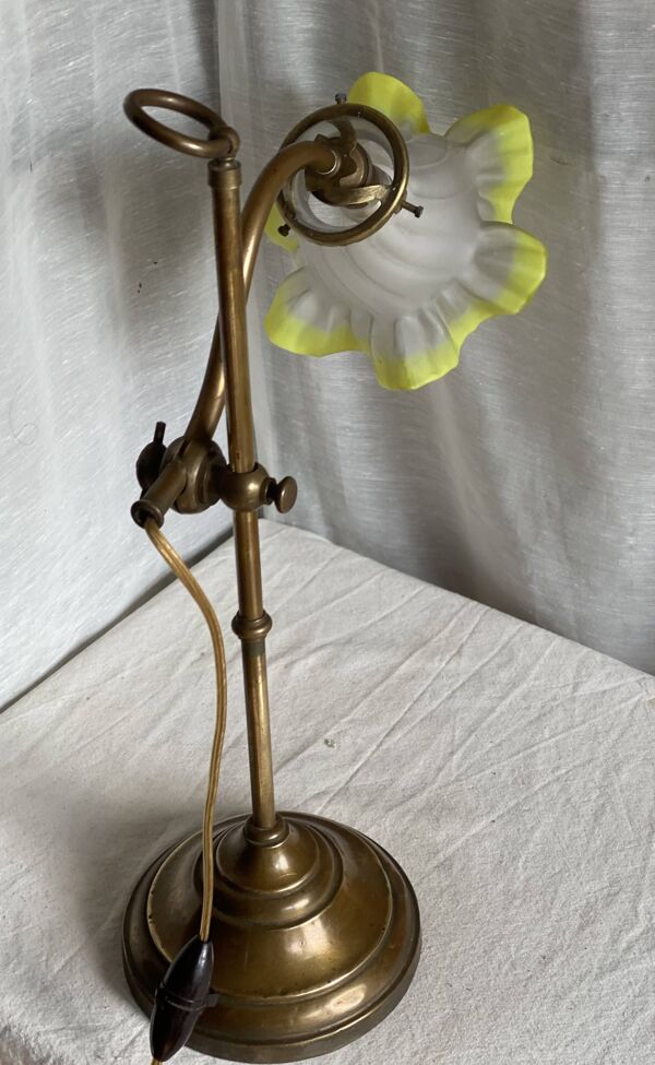 Lampe de bureau réglable 1900 lampe de bijoutier laiton
