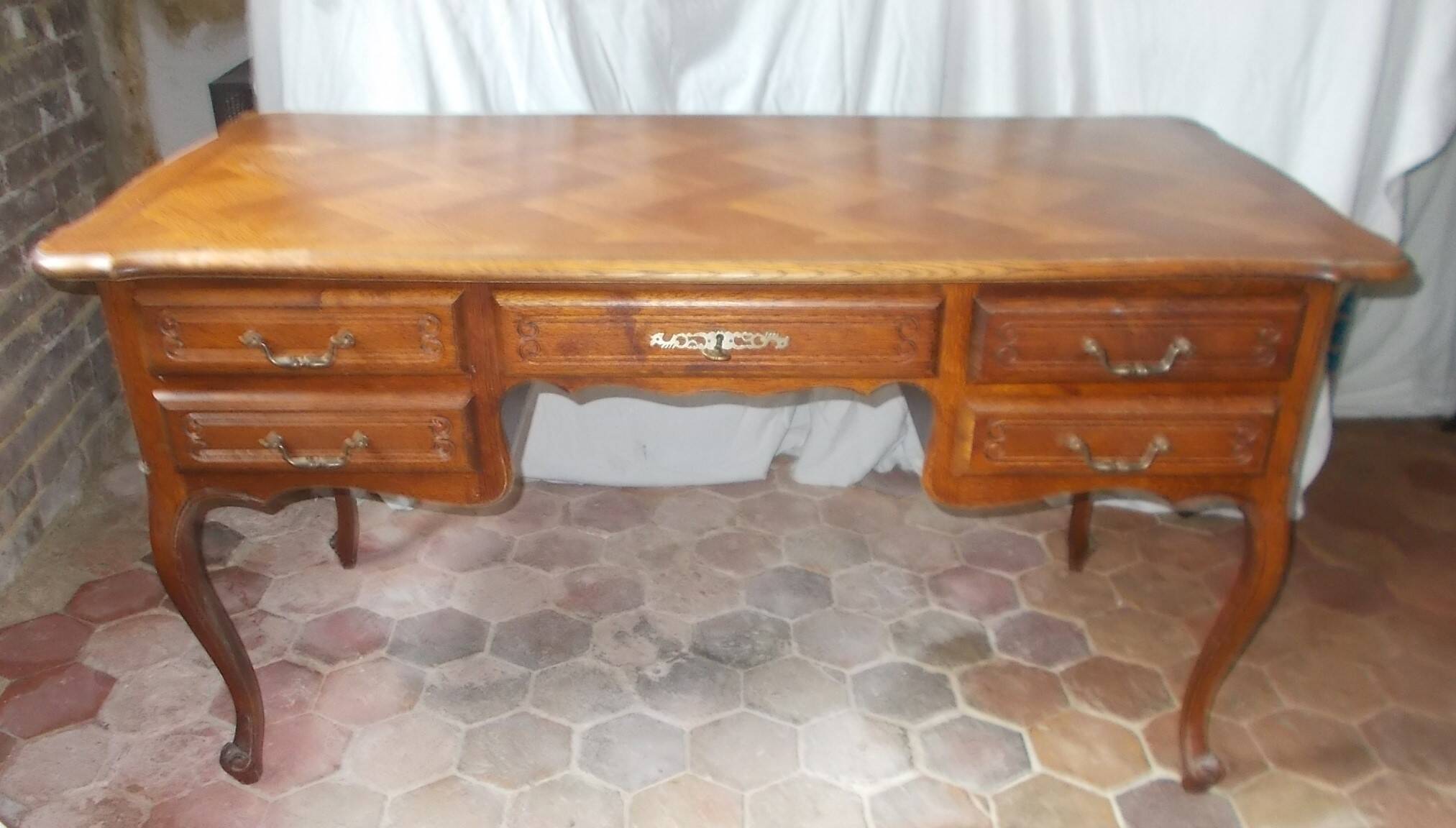 large flat desk in Louis XV style