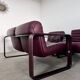 Sofa set and 2 vintage leather armchairs designed by Albert Stoll Giroflex 1970s