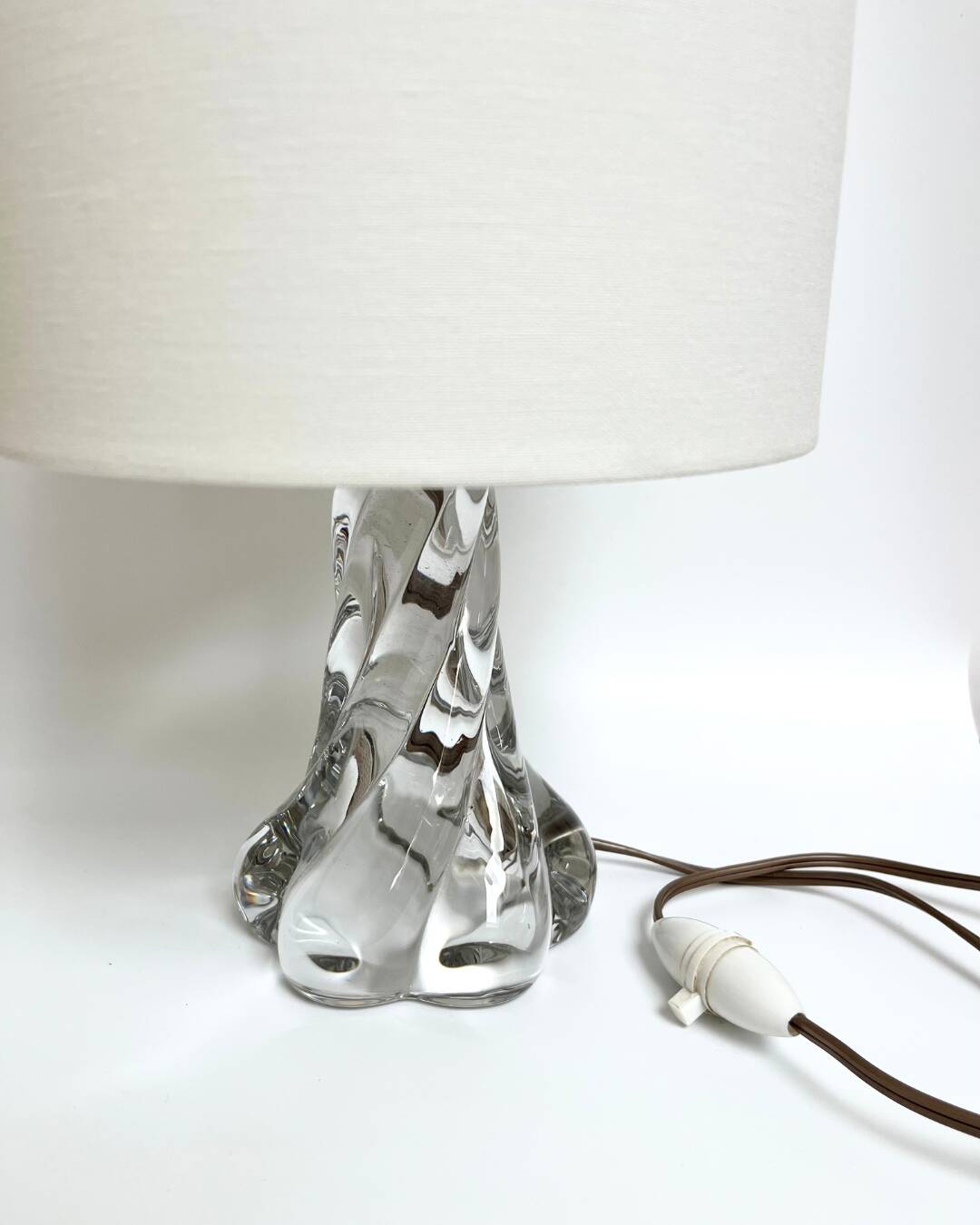 Lampe vintage en verre torsadé – France, années 70