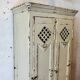 Old factory lacquered pine locker from early 20th century France.
