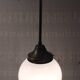 Art Deco pendant light in brass and opaline - mid-20th century