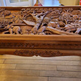 Carved solid teak dining table
