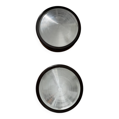 Paire de grandes appliques holophanes Thorn Europhane vintage (1990)