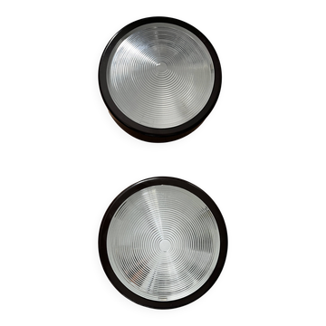 Pair of large Thorn Europhane vintage holophane wall lights (1990)