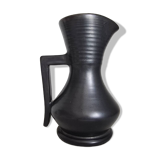 Modernist pitcher in black ceramic / handcrafted / vintage / France / 60s / mid-century / 20th century / kergonan