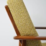 Fauteuil scandinave jaune chiné