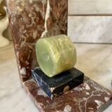 pair of marble and onyx Art Deco bookends
