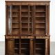 Antique English buffet/bookcase from the 19th century with original glass