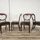 Four solid wood chairs with fabric seats, late 19th century