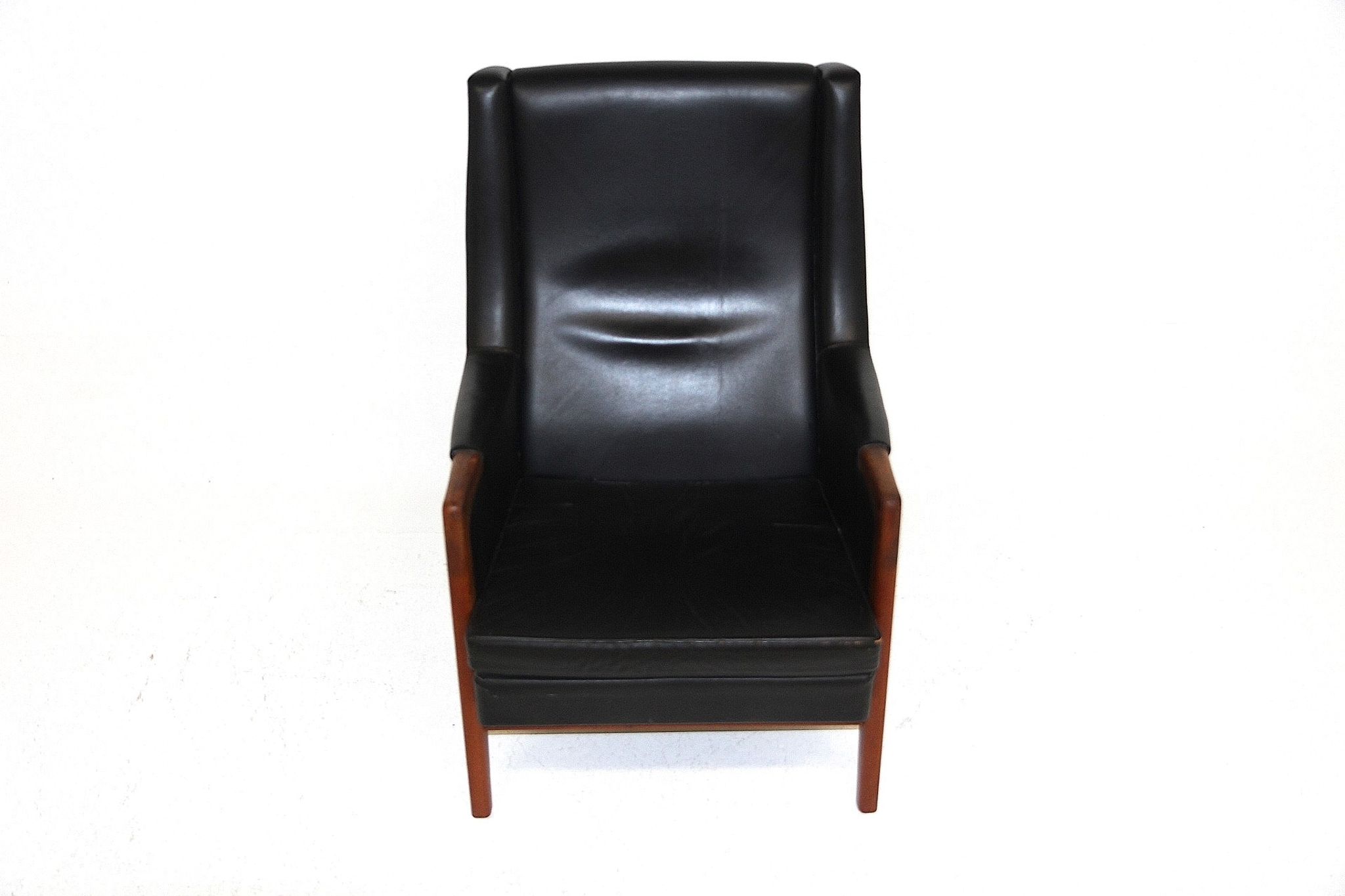 Fauteuil en cuir, Karl Erik Ekselius, Suède, 1960
