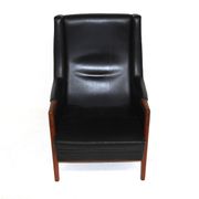Fauteuil en cuir, Karl Erik Ekselius, Suède, 1960