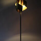 Italian Floor Lamp in Brushed Steel and Brass, 1970s