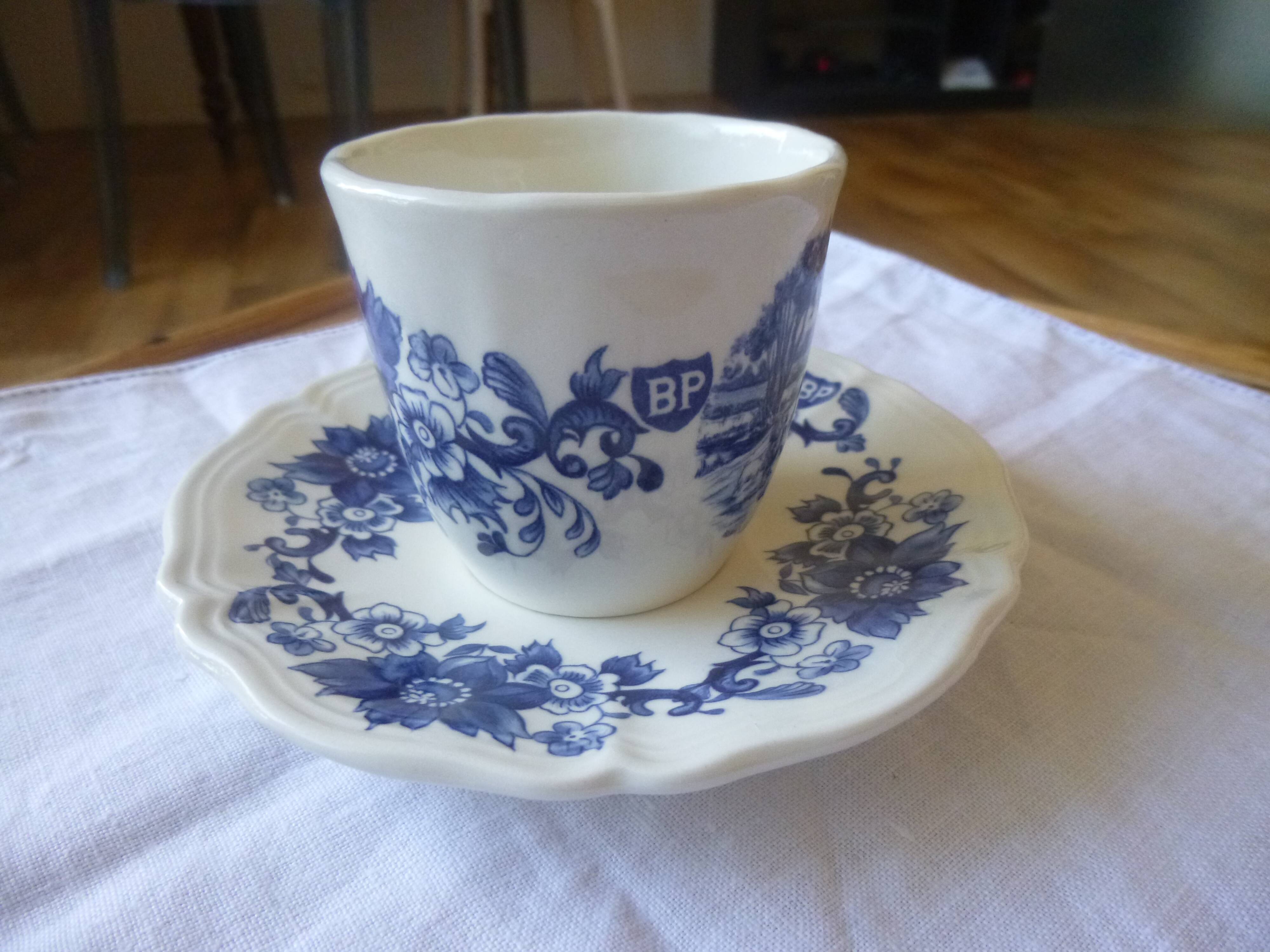 Sarreguemines BP coffee cup and saucer