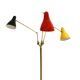 Mid-Century Modern Italian Floor Lamp, made of Brass with Colored Tulips, 1950
