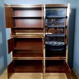 Vintage Scandinavian furniture in two modules in Macassar and chromed metal circa 1960