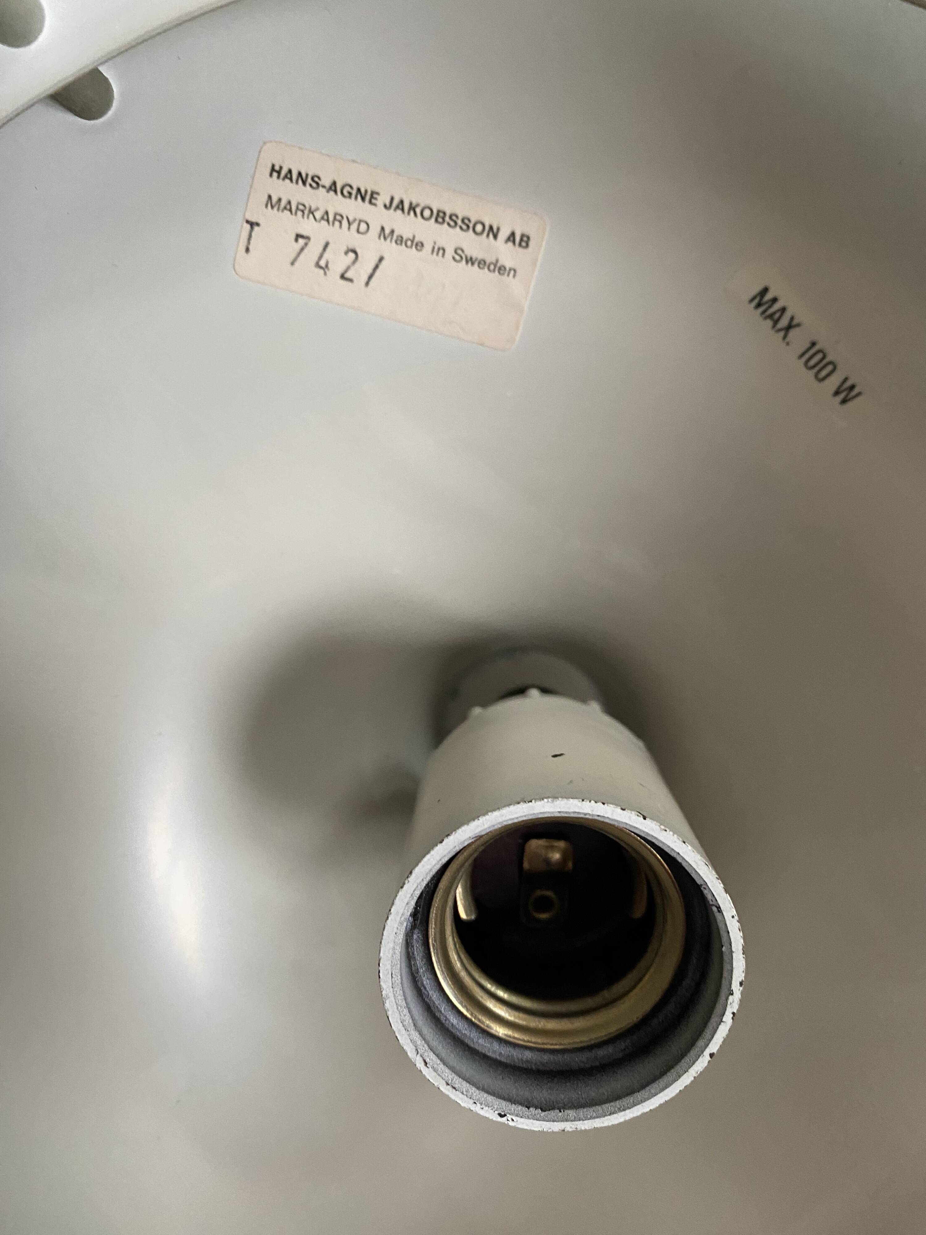 HANS-AGNE JAKOBSSON. “T742” pendant light, Sweden, 1970s